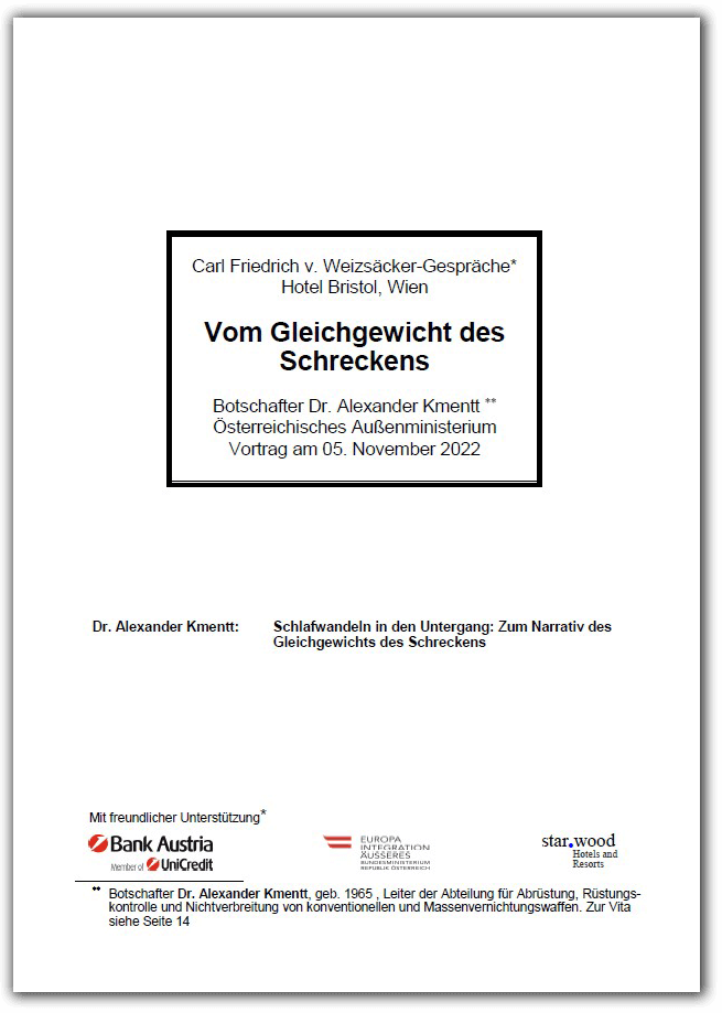 Dr. Alexander Kmentt - Vom Gleichgewicht des Schreckens